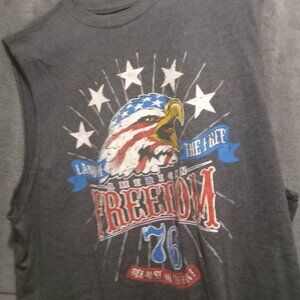 Faded Glory Bald Eagle USA Flag Sleeveless Graphic T-Shirt 2XL